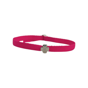 BRACCIALE FUCSIA QUADRIFOGLIO BIANCO MON PETIT