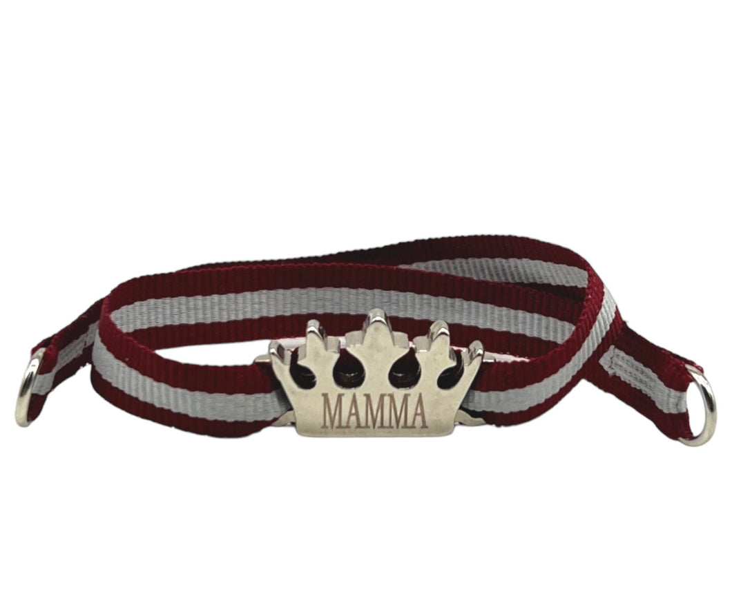 BRACCIALE ROSSO/GRIGIO CORONA PALLADIO CON INCISO MAMMA