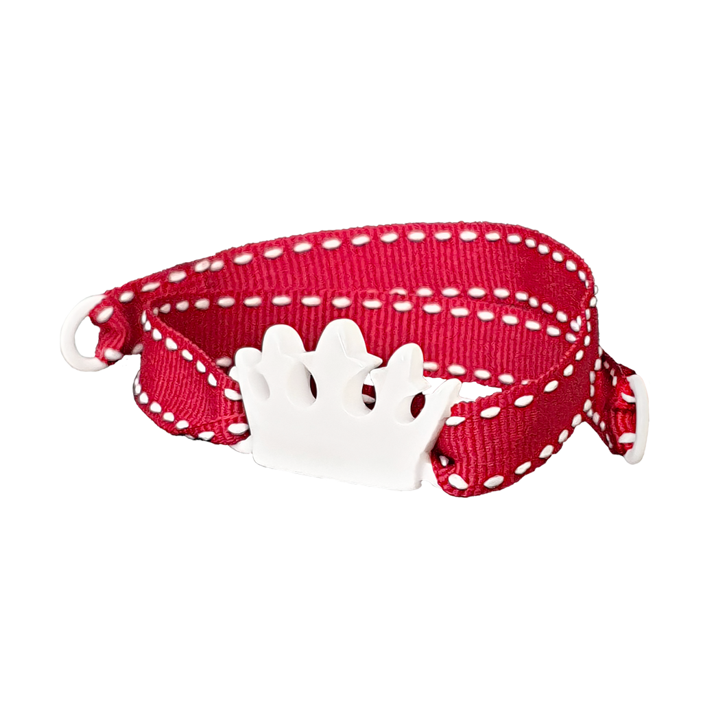 BRACCIALE BORDEAUX CORONA BIANCA