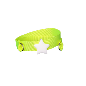 BRACCIALE GIALLO FLUO STELLA BIANCA