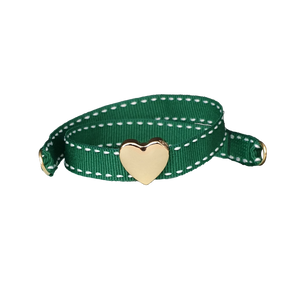 BRACCIALE VERDE CUORE DORATO