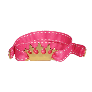 BRACCIALE ROSA CORONA DORATA