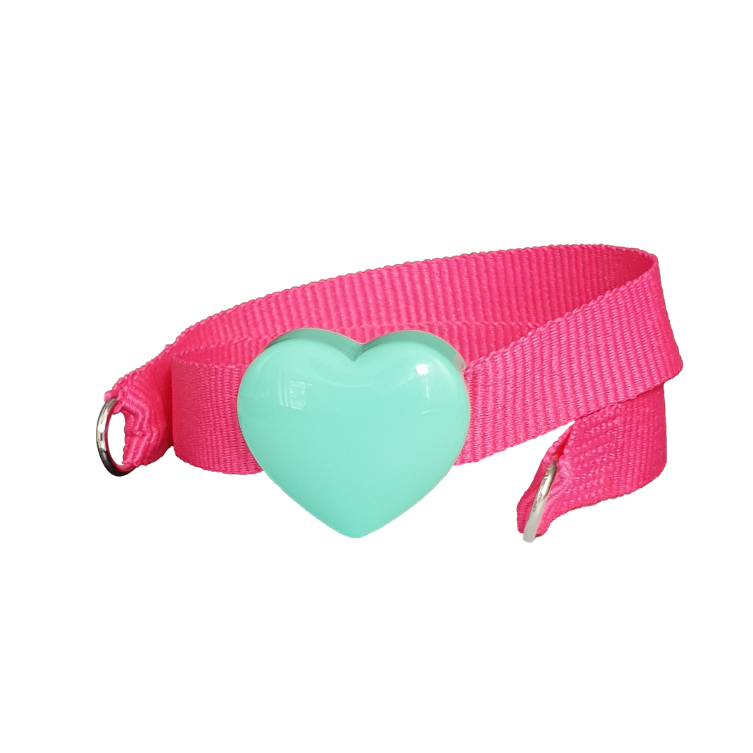 BRACCIALE MY HEART ROSA FLUO CUORE ACQUA