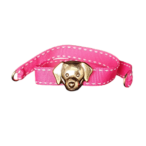 BRACCIALE ROSA CANE DORATO