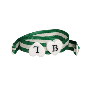 BRACCIALE VERDE PANNA DOPPIA INIZIALE BIANCA