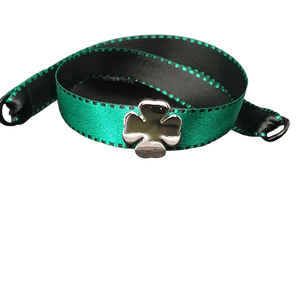 BRACCIALE VERDE SATIN QUADRIFOGLIO PALLADIO