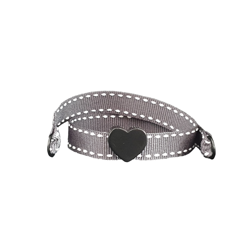 BRACCIALE GRIGIO CUORE NERO