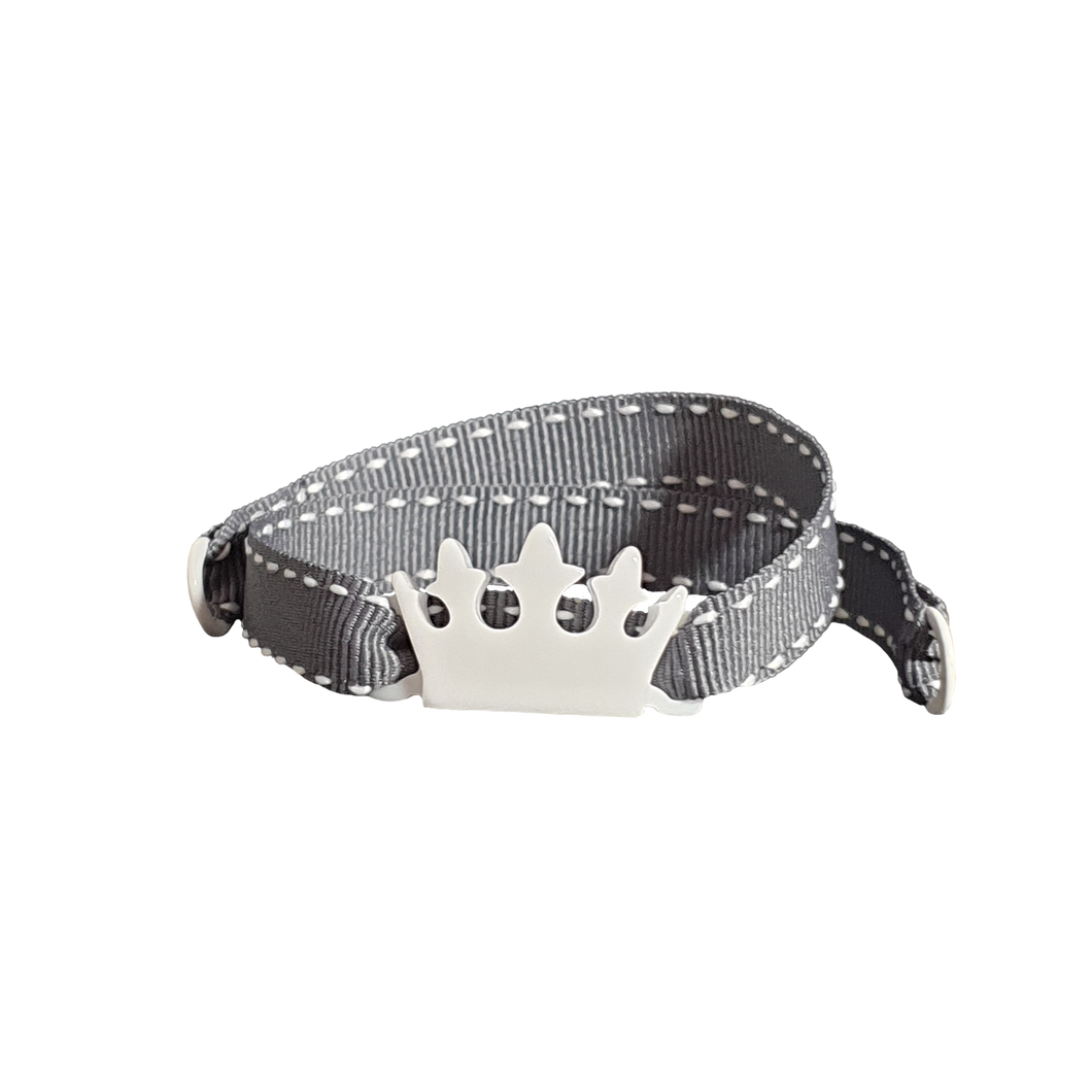 BRACCIALE GRIGIO CORONA BIANCA