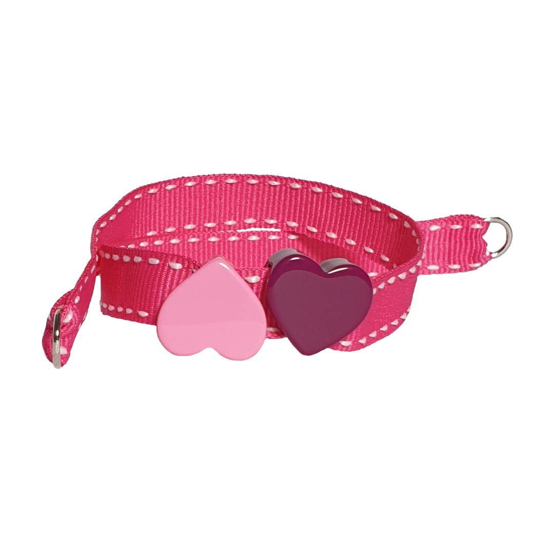 BRACCIALE ROSA CUORE DOPPIO ROSA E BOUGANVILLE