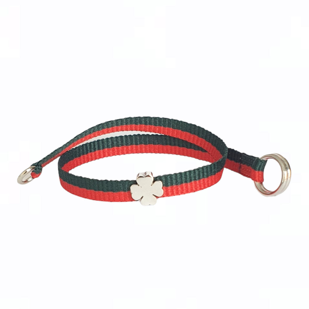 BRACCIALE VERDE/ROSSO QUADRIFOGLIO MON PETIT