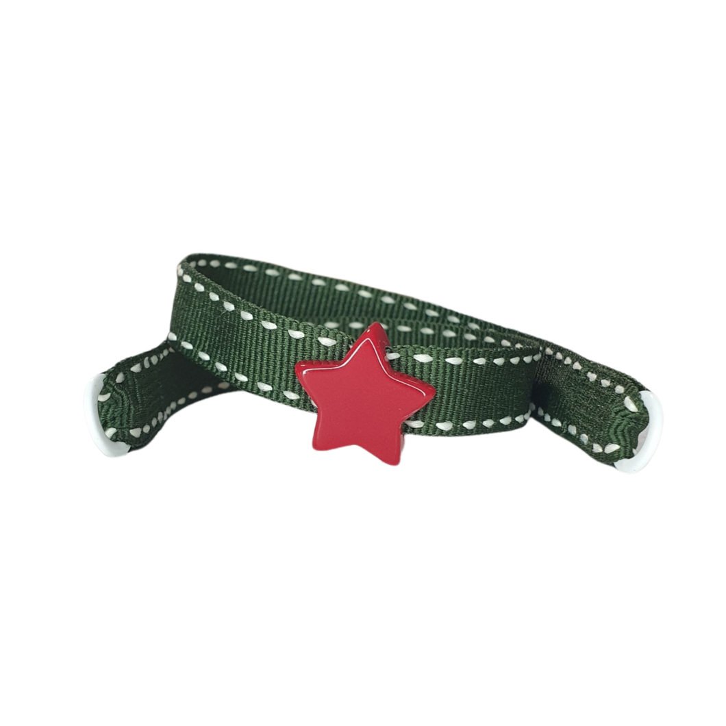 BRACCIALE VERDE BOSCO STELLA ROSSA