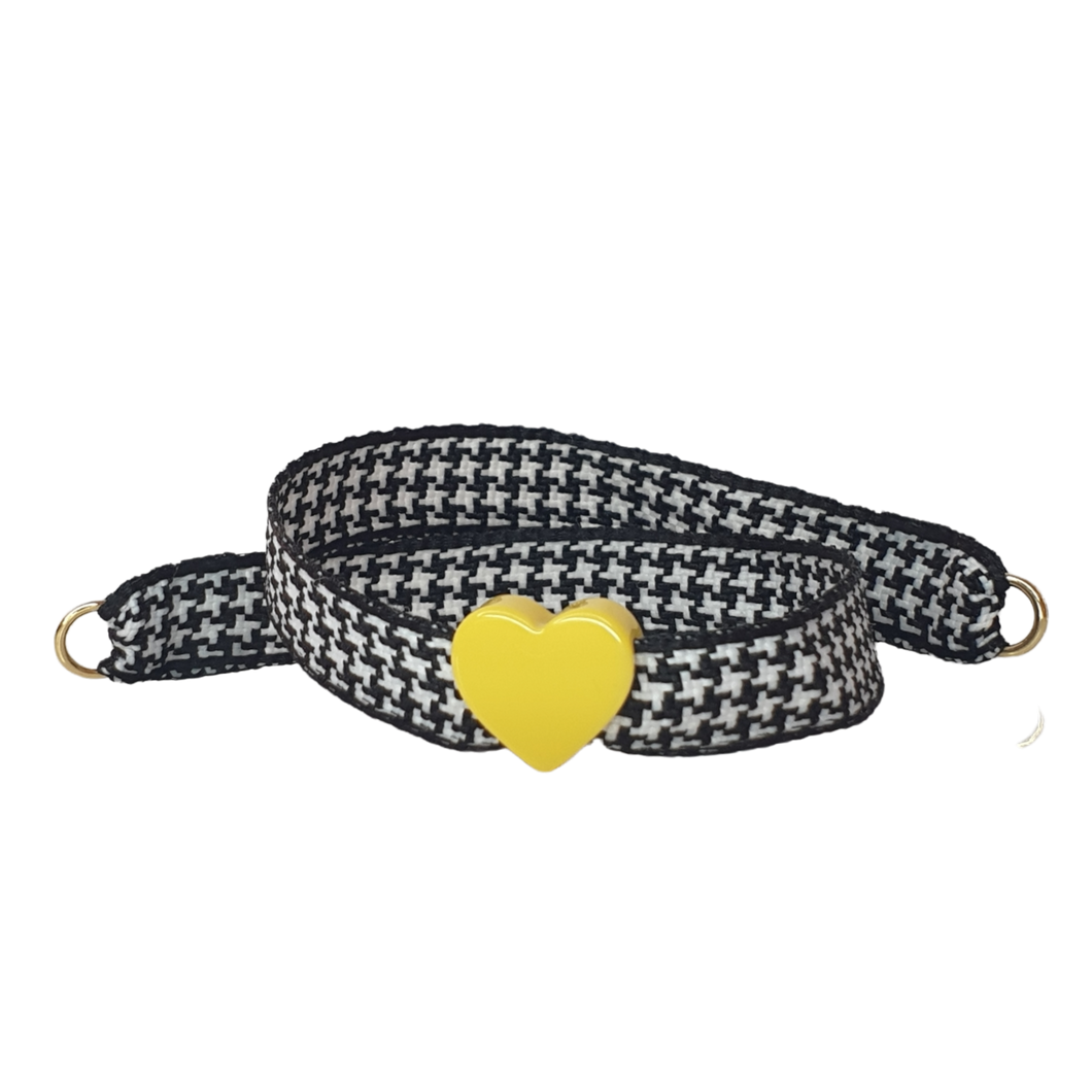 BRACCIALE PIED DE POULE CUORE GIALLO