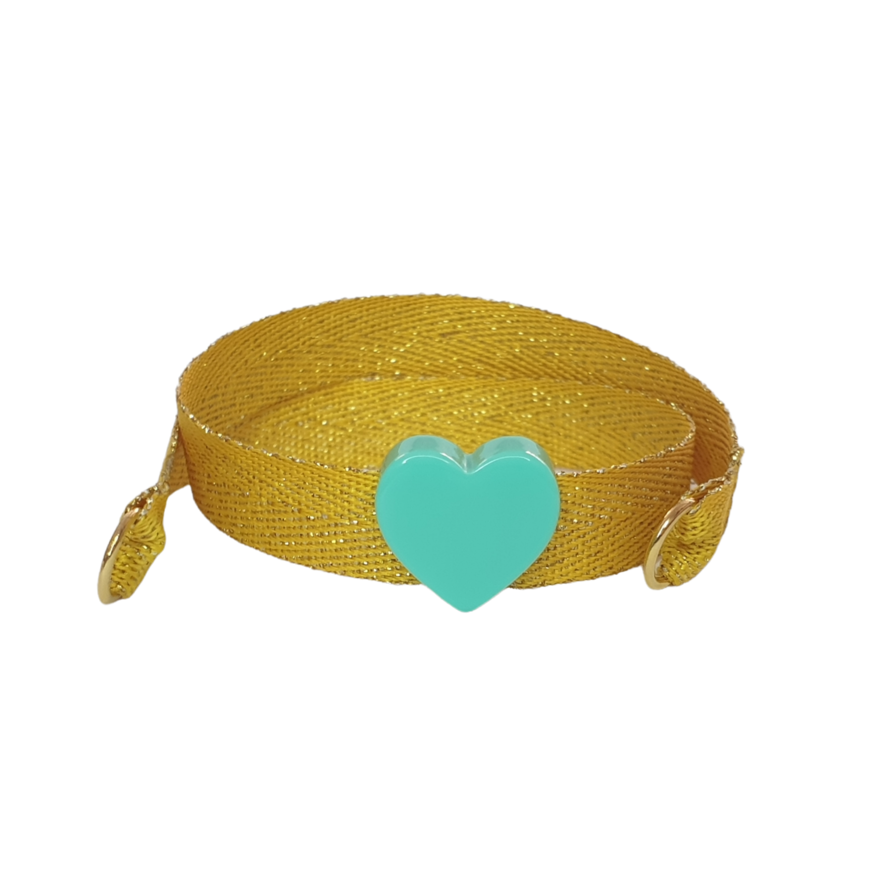 BRACCIALE GIALLO LAME' CUORE ACQUA