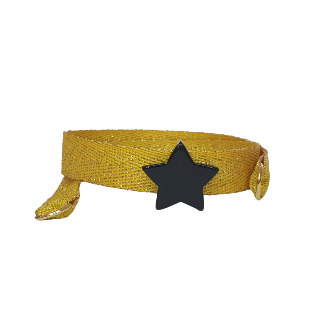 BRACCIALE GIALLO LAME' STELLA NERA