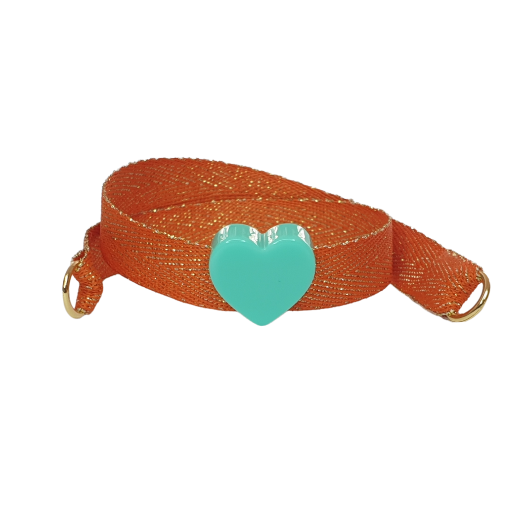 BRACCIALE ARANCIONE LAME' CUORE ACQUA