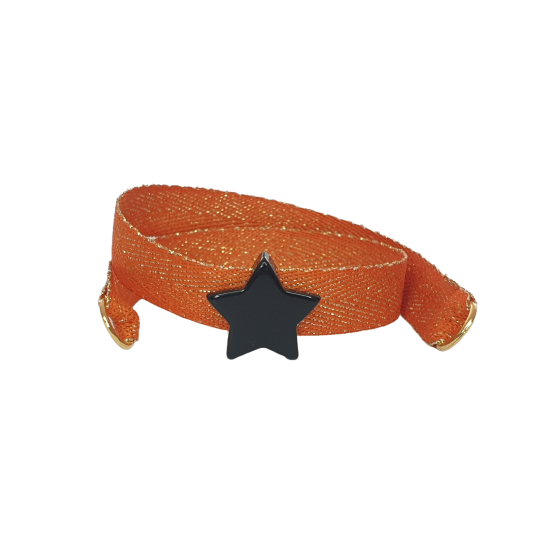 BRACCIALE ARANCIONE LAME' STELLA NERA