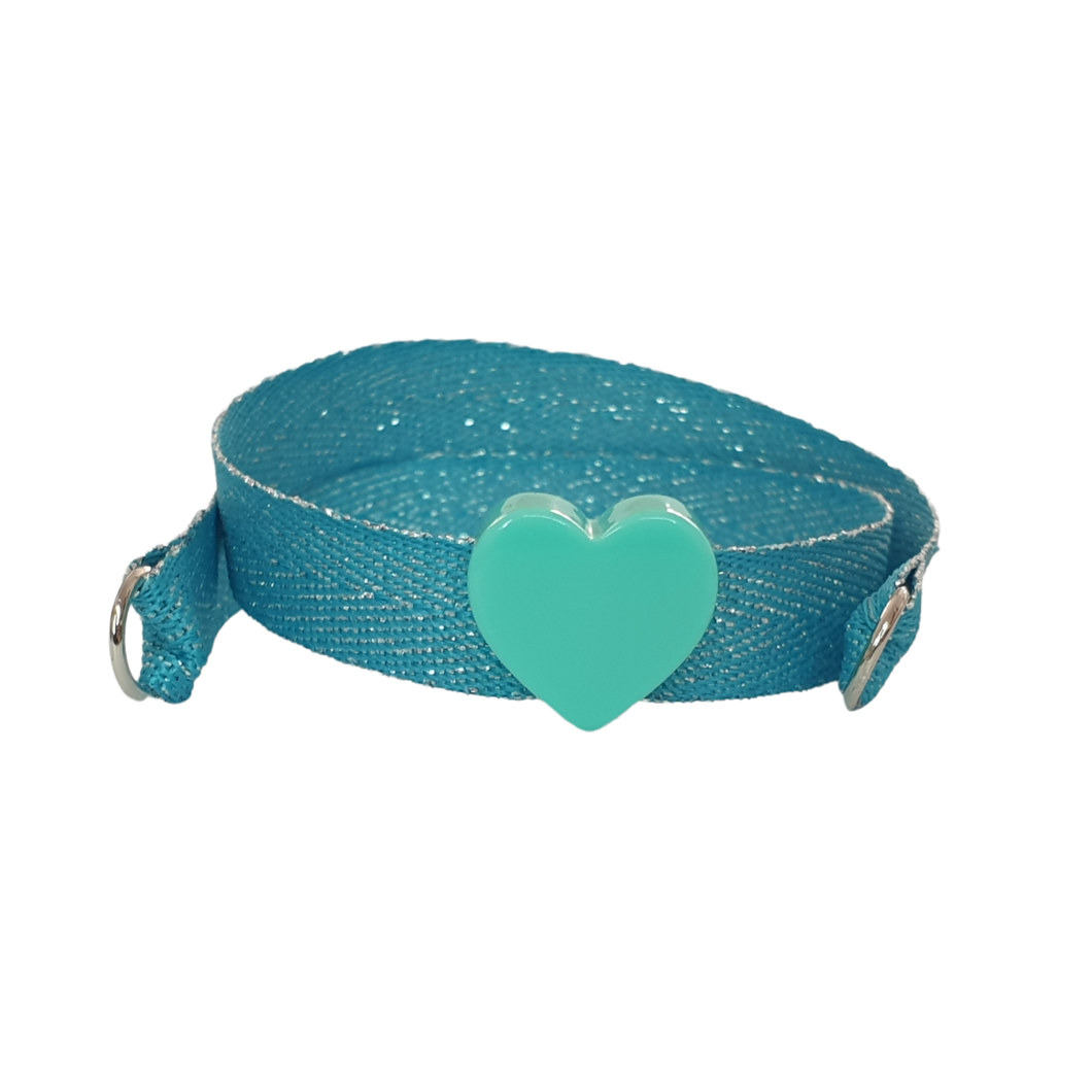 BRACCIALE TURCHESE LAME' CUORE ACQUA