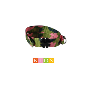 BRACCIALE KIDS CAMOUFLAGE ROSA QUADRIFOGLIO NERO