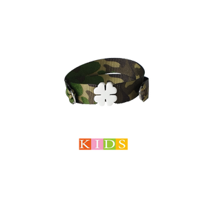 BRACCIALE KIDS CAMOUFLAGE QUADRIFOGLIO BIANCO