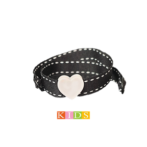 BRACCIALE KIDS NERO CUORE BIANCO