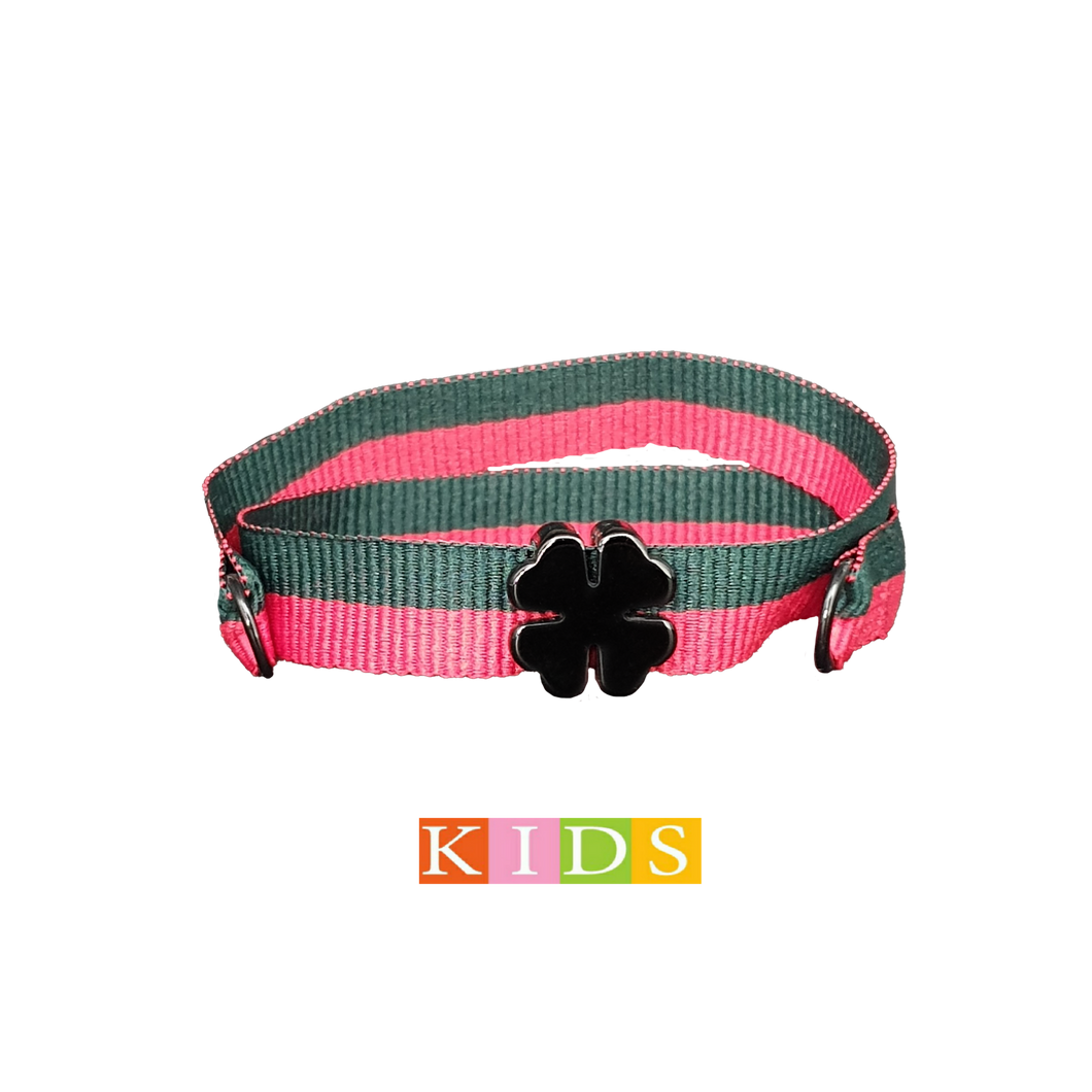 BRACCIALE KIDS VERDE/ROSSO QUADRIFOGLIO NERO