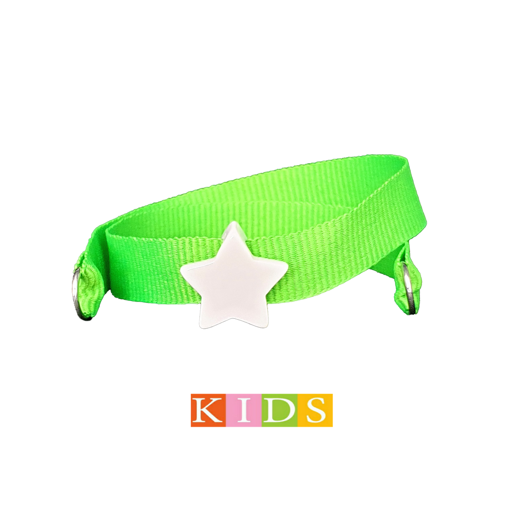 BRACCIALE KIDS VERDE FLUO STELLA BIANCA