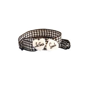 BRACCIALE PIED DE POULE DOPPIO CUORE BIANCO JE SUIS SNOB IN BIANCO